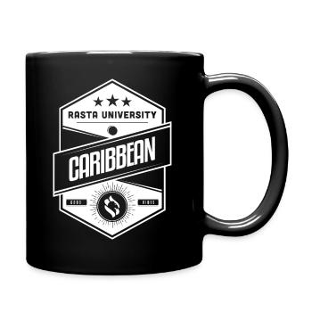 Rasta University Caribbean Good Vibez Reggae - Full Colour Mug - black - Right