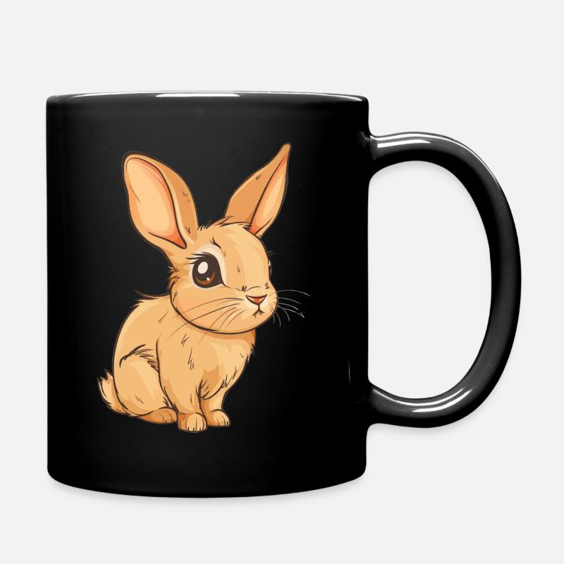 Süßer Hase Häschen Hoppelhase - Tasse einfarbig - Schwarz
