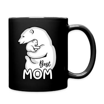 Ours polaire avec son bébé. Meilleure maman - Mug uni - noir - Droite