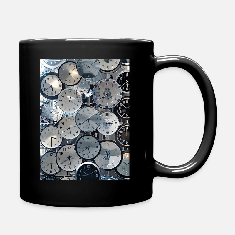 Uhr - Tasse einfarbig - Schwarz