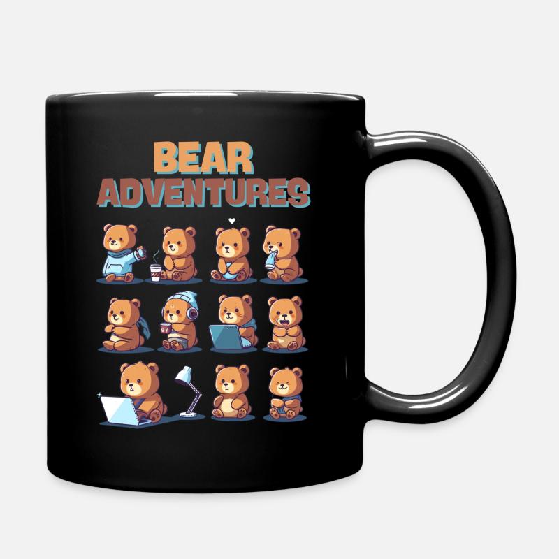 Bear Adventures - Tasse einfarbig - Schwarz