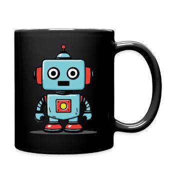 Small robot - Full Colour Mug - black - Right