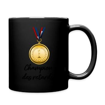 champion des retards - Mug uni - noir - Droite