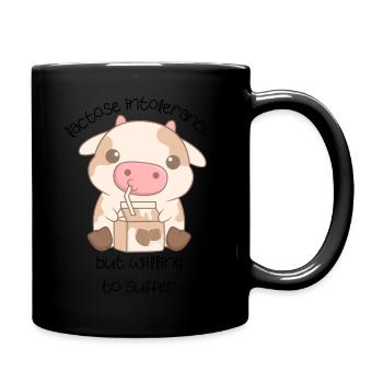 lactose intolerance but willing to suffer allergy - Full Colour Mug - black - Right
