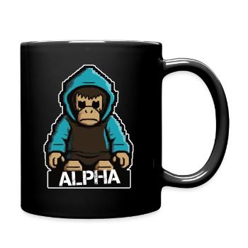 Alpha Affe - Tasse einfarbig - Schwarz - Rechts