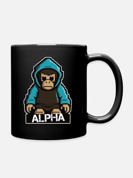 Alpha Affe - Tasse einfarbig - Schwarz