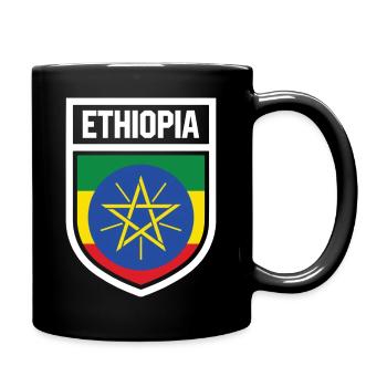 Ethiopia - National Flag in Coat of Arms, Ethiopia - Full Colour Mug - black - Right