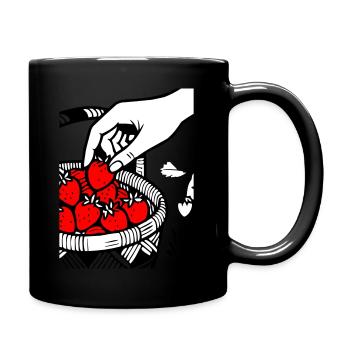 Fraises - Mug uni - noir - Droite