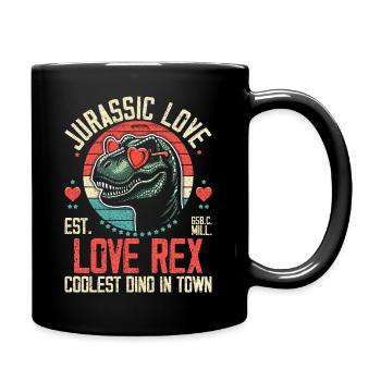 Dinosaure Love T-Rex avec Love Rex - Mug uni - noir - Droite