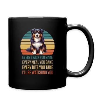 Every Snack you make Australian Shepherd Aussie - Full Colour Mug - black - Right