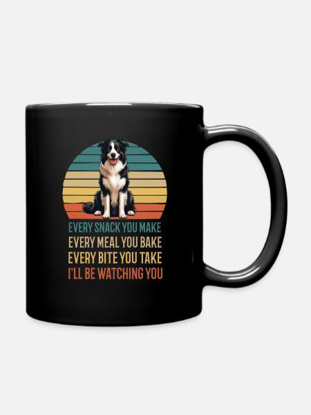 Chaque collation que vous préparez Border Collie - Mug uni - noir