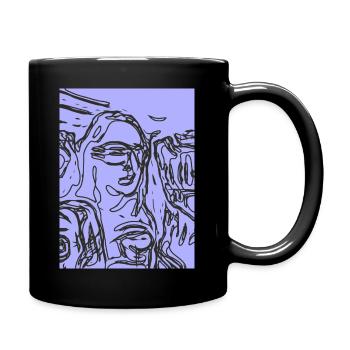 Purple and Line - Full Colour Mug - black - Right