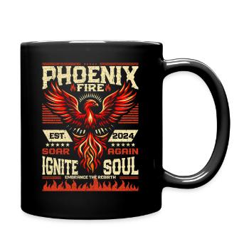 Phoenix Fire Art Vintage Rising Solar Bird - Mug uni - noir - Droite
