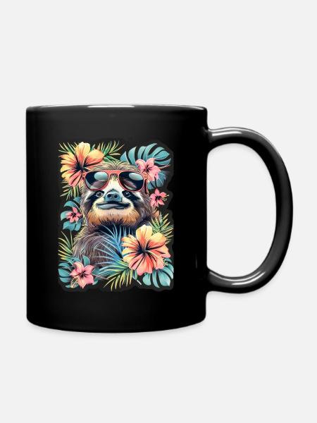 Niedliches Faultiebaby - Tasse einfarbig - Schwarz