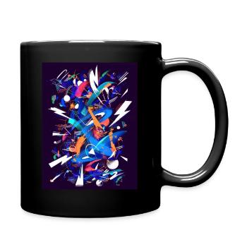 Blue neon thunder - Full Colour Mug - black - Right