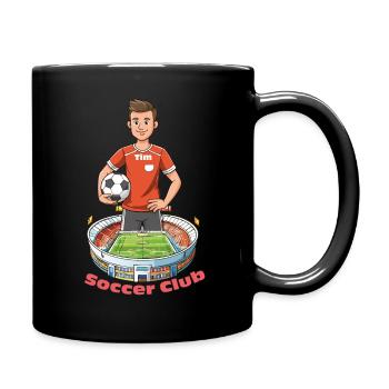 Fussballer Tim - Tasse einfarbig - Schwarz - Rechts