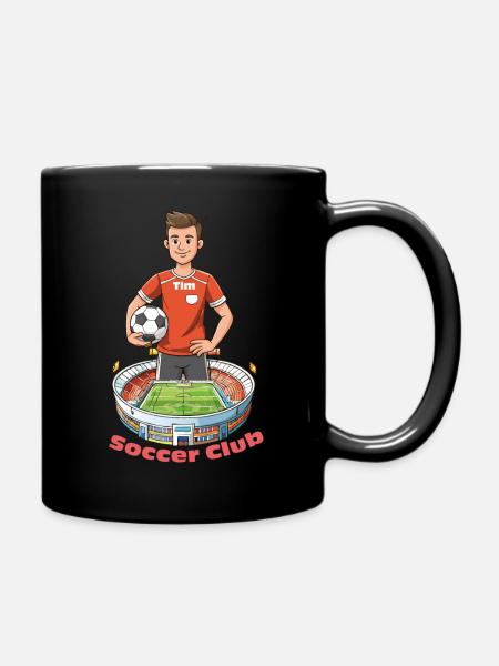 Fussballer Tim - Tasse einfarbig - Schwarz