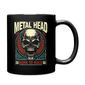 Tête en métal - Mug uni - noir - Droite