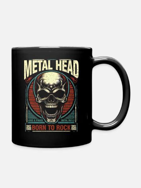 Metallkopf - Tasse einfarbig - Schwarz