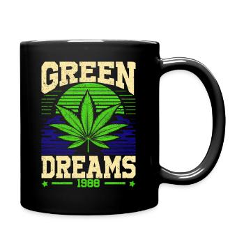 Green Dreams 1988 Retro Vintage Cannabisblatt - Tasse einfarbig - Schwarz - Rechts
