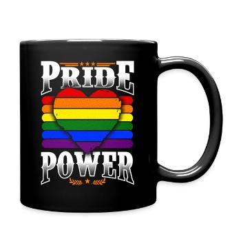 Pride Power Heart - Drapeau LGBT Couleurs Doodle - Mug uni - noir - Droite
