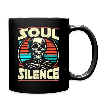 Soul Silence Skull Design Retro Vintage Vibes - Full Colour Mug - black - Right