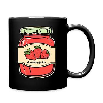 Erdbeer Marmelade - Tasse einfarbig - Schwarz - Rechts