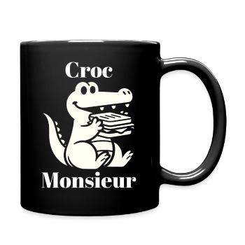 Croque Monsieur Crocodile Food Alligator French - Full Colour Mug - black - Right