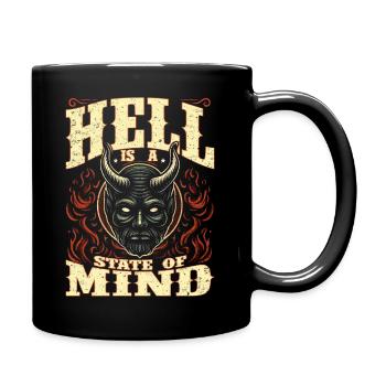 Retro Demon Design Hell is a State of Mind - Mug uni - noir - Droite