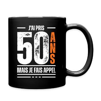 j ai 50 ans / t-shirt 50 ans / idée cadeau 50 ans - Mug uni - noir - Droite