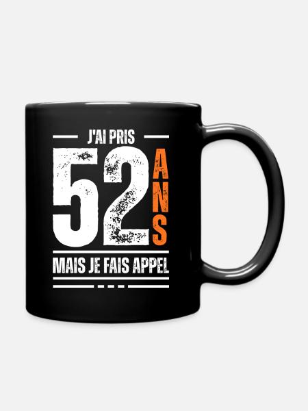 52 ans / t-shirt 52 ans / idée cadeau 52 ans - Mug uni - noir