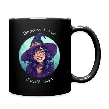 Les poils du balai s’en moquent - Mug uni - noir - Droite