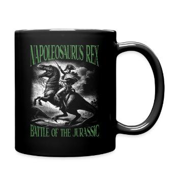 Napoléon chevauchant un T-Rex Pose de victoire épique - Mug uni - noir - Droite
