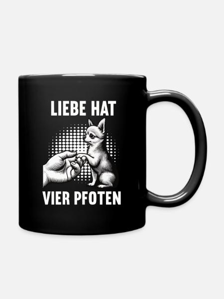 Liebe hat vier Pfoten Chihuahua Chihuahuabesitzer - Tasse einfarbig - Schwarz