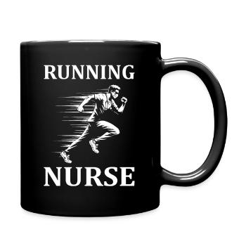 Cooles Krankenpfleger Design: Running Nurse - Tasse einfarbig - Schwarz - Rechts