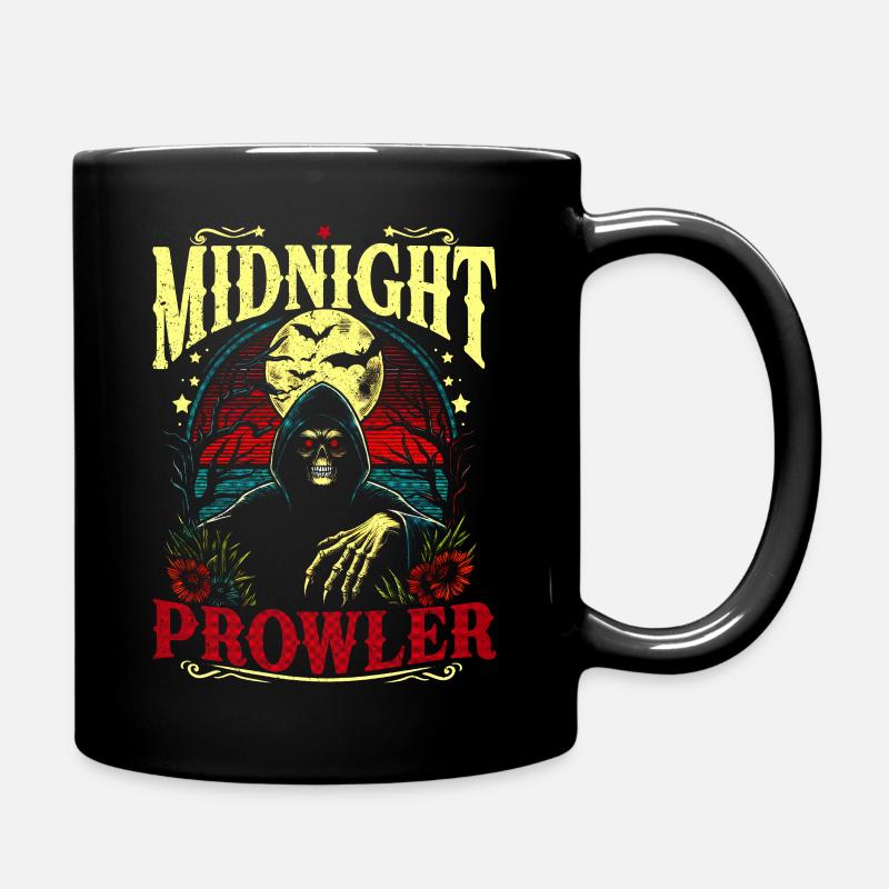 Comic VintageSkull Midnight Prowler in Retro Style - Full Colour Mug - black