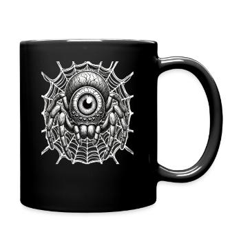 Halloween, Spinne - Tasse einfarbig - Schwarz - Rechts