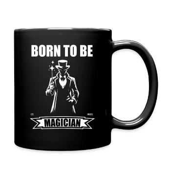 Born to be Magician – Cool Wizard Design - Full Colour Mug - black - Right