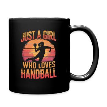 Handball Frauen Mädchen Frauenhandball - Tasse einfarbig - Schwarz - Rechts