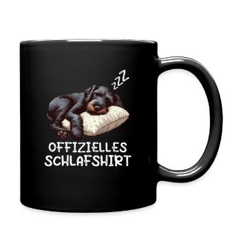 Offizielles Schlafshirt Deutsch Drahthaar Jagdhund - Tasse einfarbig - Schwarz - Rechts