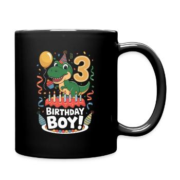 Dinosaur 3rd Birthday Birthday Boy 3 - Full Colour Mug - black - Right