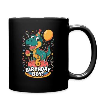 Dinosaure 6ème Anniversaire Garçon 6 - Mug uni - noir - Droite
