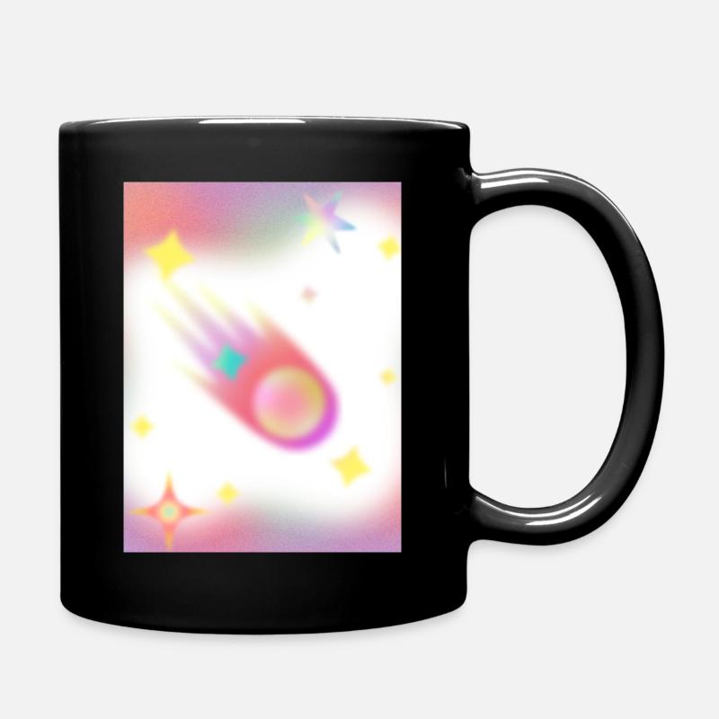 Mengdesigns: Sternschnuppen - Tasse einfarbig - Schwarz
