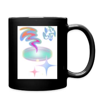 Mengdesigns: Fliegende Seelen - Tasse einfarbig - Schwarz - Rechts