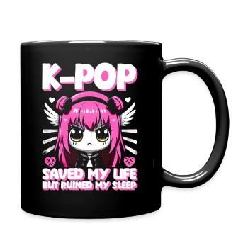 Kawaii K-Pop hat mein Leben gerettet, meinen Schlaf ruiniert - Tasse einfarbig - Schwarz - Rechts