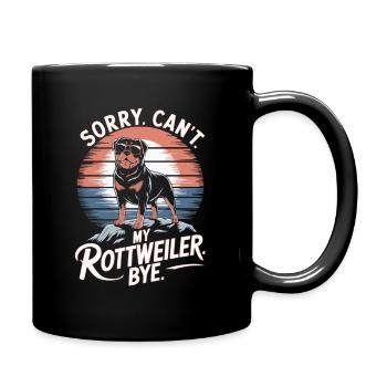 Rottweiler mit sonnenbrille vintage Spruch - Tasse einfarbig - Schwarz - Rechts