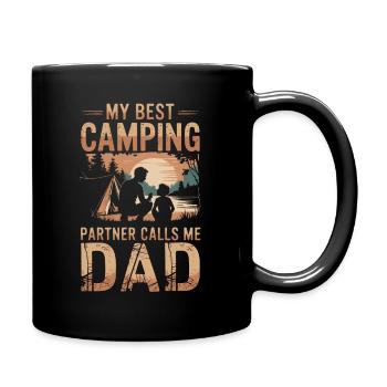 Père et fils camping camping randonnée vintage - Mug uni - noir - Droite