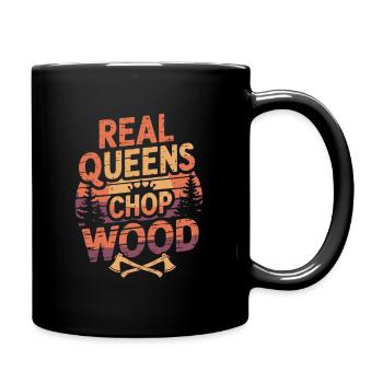Lumberjack Wood Chopping Women Tree Cutter - Full Colour Mug - black - Right