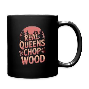 Lumberjack Wood Chopping Women Tree Cutter - Full Colour Mug - black - Right