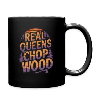 Lumberjack Wood Chopping Women Tree Cutter - Full Colour Mug - black - Right